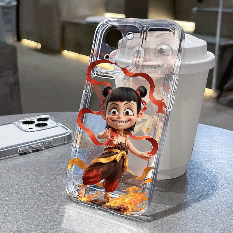 重影小哪吒手机壳苹果16pro华为pura70表情包iPhone15promax小米14哪咤之魔童闹海2vivo可爱OPPO周边13适用12
