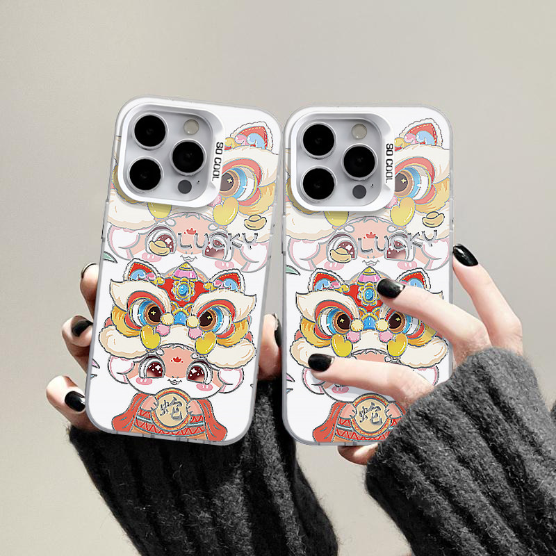 醒狮蛇手机壳苹果16pro华为pura70蛇年iPhone15Promax小米14国潮vivo元素2025本命年2025年OPPO限定x红色适用