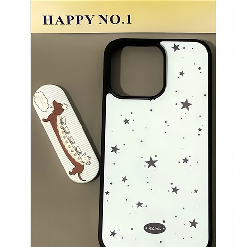 韩系蓝色泼墨星星创口贴支架苹果16pro手机壳16promax新款iphone15女款14pro指环扣苹果13手机套适用 - 图3