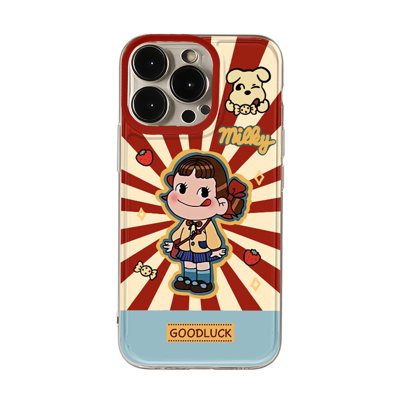不二家女孩手机壳苹果15华为mate60日韩iPhone16Promax小米14个性vivo卡通OPPO可爱13牛奶妹12周边40动漫适用