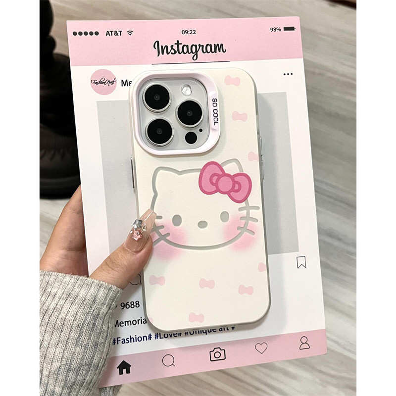 少女可爱Kitty适用苹果14promax手机壳iPhone13超火ins12高级11女13pro新款16plus小众创意15全包防摔手机套