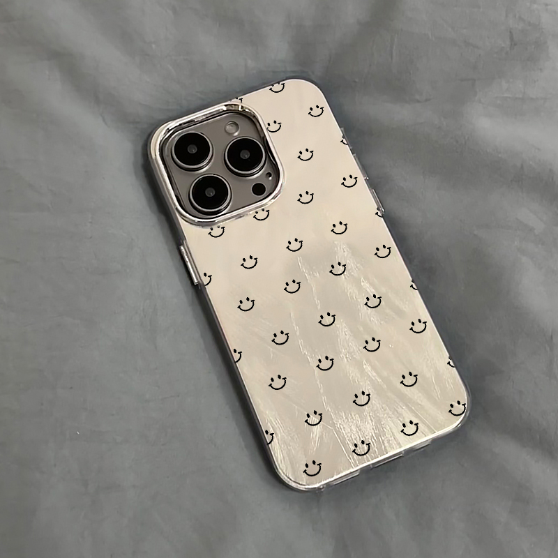 韩系极简个性笑脸适用苹果15promax手机壳iphone14新款12高级感软壳11女款14pro创意男款13promax全包手机套