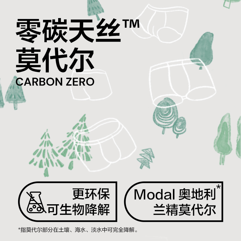 有棵树40支莫代尔男士内裤平角男款短裤头男生男式四角裤衩春夏款-图2