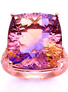 俄罗斯585紫金戒指女款轻奢精致时尚简约设计感礼物气质个性百搭