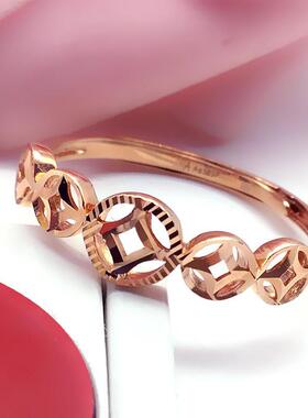 可调节指环闪亮铜钱戒指