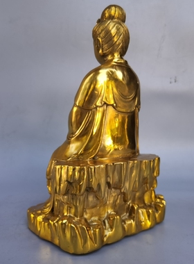 纯铜眼光娘娘眼光奶奶眼光观音泰山奶奶铜像工艺品桌面摆件