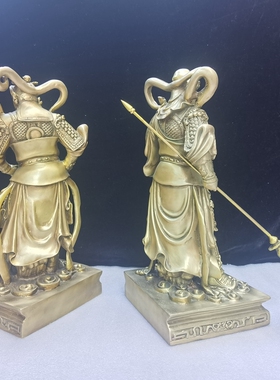 纯铜大号门神秦琼尉迟恭韦陀伽蓝神像家居客厅玄关装饰工艺品摆件