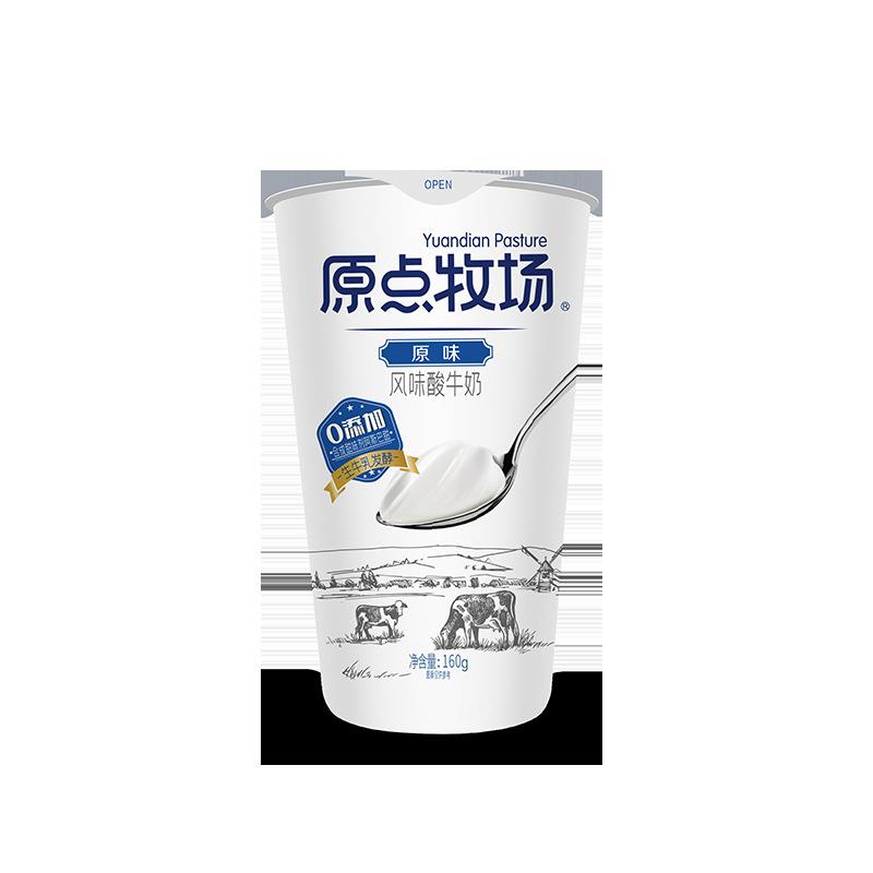 银桥原点牧场酸牛奶160g*12杯整箱鲜牛乳乳酸菌原味学生早餐酸奶 - 图2