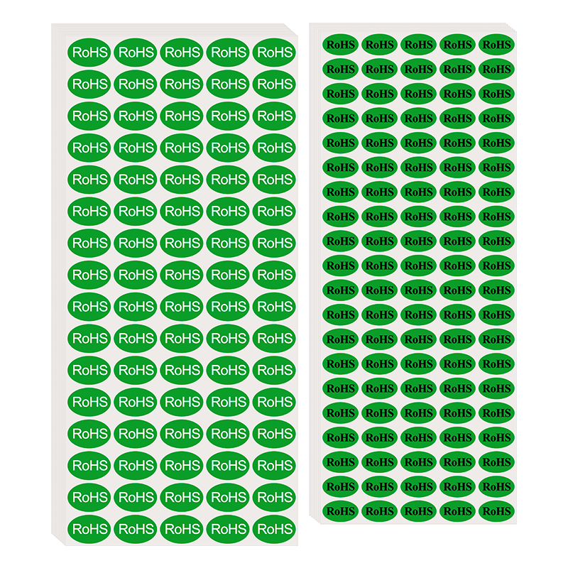 R0HS标识圆形椭圆封口贴ROHS不干胶标签标签贴纸绿色环保标签现货自粘规格任选 - 图2