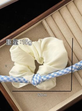 夏季新款奶油色绳子领结大肠发圈