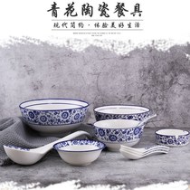 Retro Chinese green flower catering with hotel clubhouse for home bowls with ceramic suit