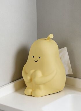 可爱抱抱梨陶瓷纸巾治愈抽纸盒