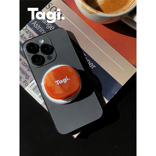 Tagi.石头画板/爱心画家石片通用圆形石片磁吸心形手机支架桌面 - 图0