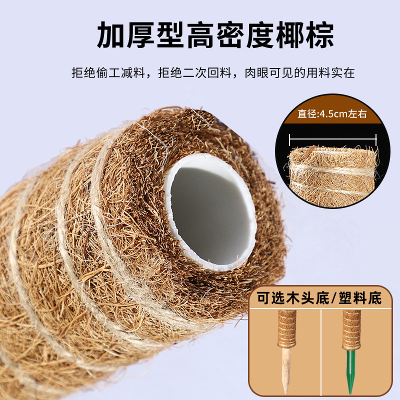 龟背竹支撑杆绿箩攀爬柱椰棕棒绿萝固定植物爬藤棕榈柱防倒伏支架,淘宝优惠券,粉丝福利购,淘宝优惠卷