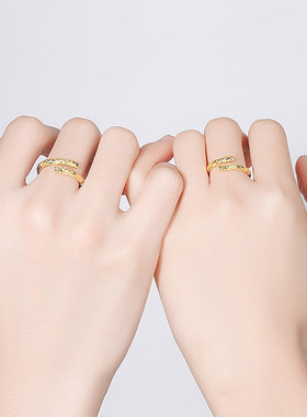 大话西游孙悟空戒指时尚个性金色宝金箍棒情侣戒开口饰品戒指