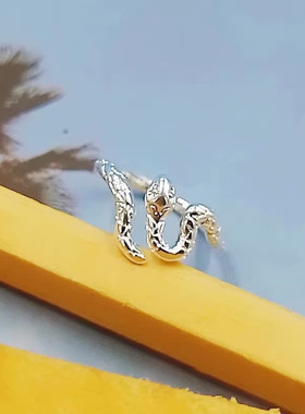 韩版几何型不规则蛇形戒指女创意开口时尚个性日韩食指潮人尾戒戒