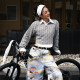 Yo Ku Ku (Pupppy Adventures) American Retro Graffiti Print Versatile Casual Straight Twill Jeans for Women