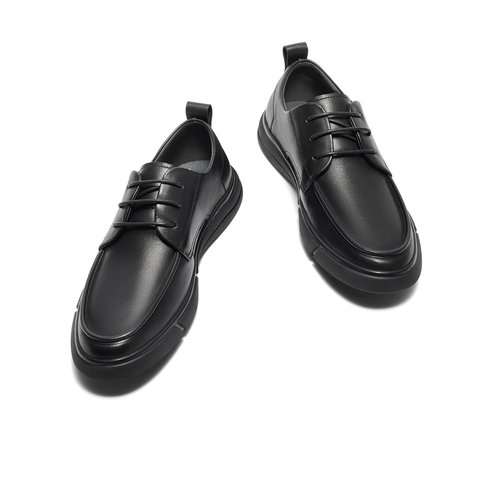 森达休闲皮鞋男款秋冬商场同款舒适简约通勤系带平底皮鞋JDZ01DM4 - 图1