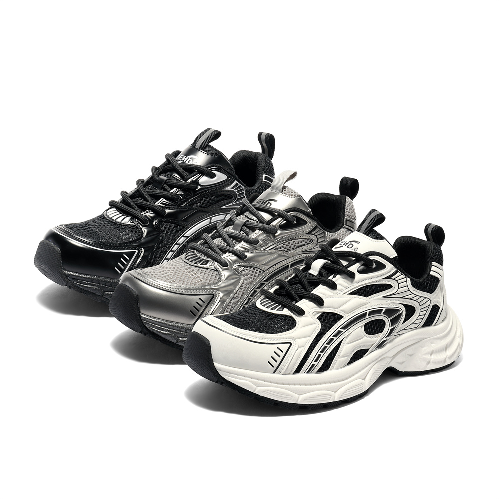 森达休闲运动鞋男2025秋新网面老爹鞋商场同款厚底休闲鞋1YM01CM5 - 图3