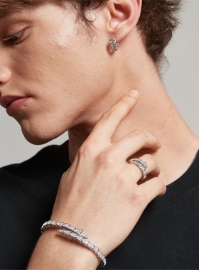 欧美蛇型可调节开口戒指情侣款