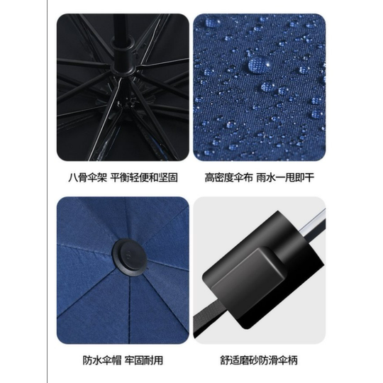 【芭芭农场】宝迪妮手动折叠雨伞男女晴雨两用黑胶防晒伞