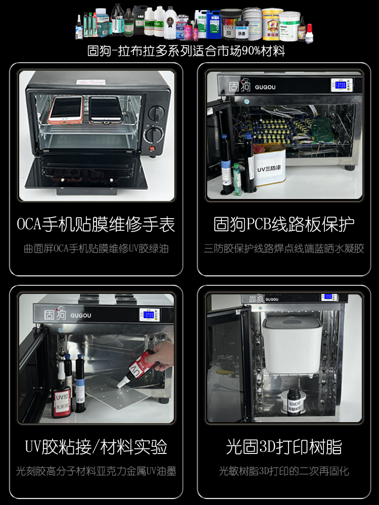 紫外线UV固化灯3D打印树脂固化机无影胶UV胶手机维修OCA实验烤箱-图3