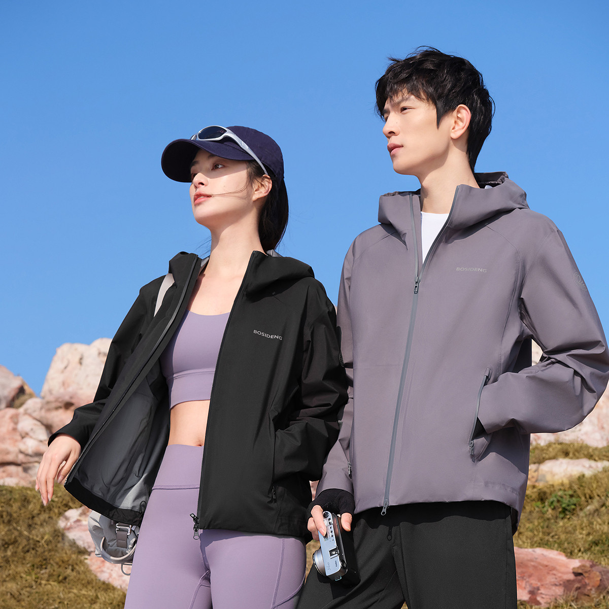 软壳冲锋衣 波司登春秋新款户外防风防水登山徒步 连帽外套男女 登户实拍商品图
