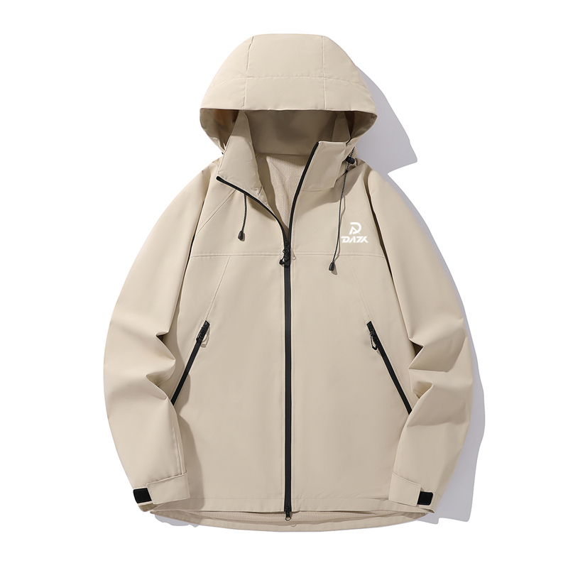 DAZK2024新款春秋冲锋衣户外运动防水防风保暖男士连帽休闲外套
