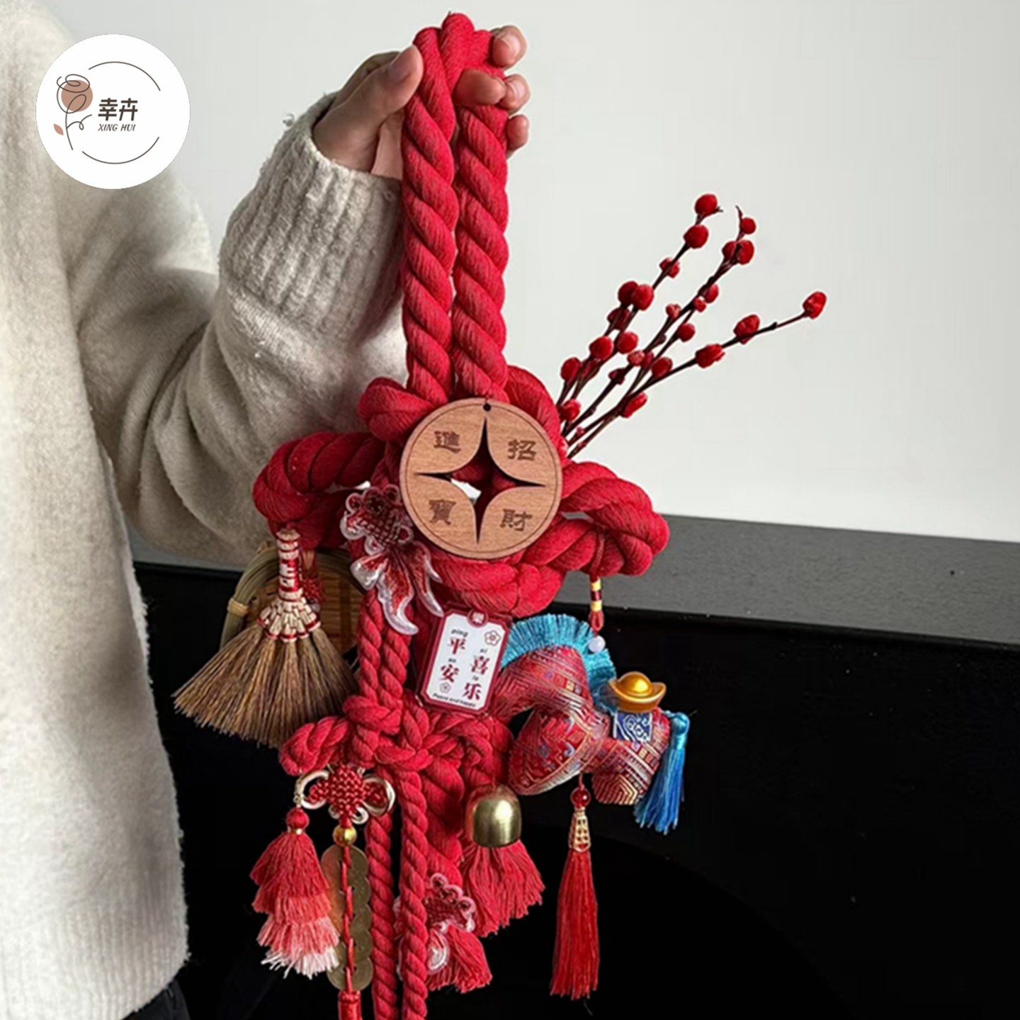 新年门挂中国结棉线绳万字结手工DIY材料包 车挂背景墙挂件装饰,淘宝优惠券,粉丝福利购,淘宝优惠卷