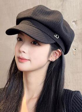 逛街八角帽女英伦复古秋冬新款