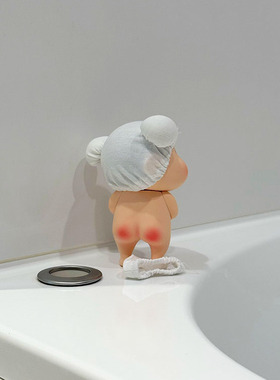 【洗澡搭子】浴帽蜡笔小新摆件桌面装饰品可爱卡通创意手办搞怪