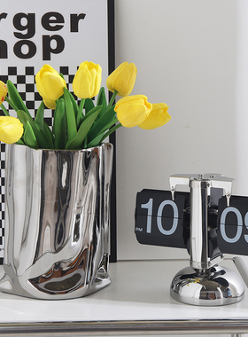 速发天平自动翻页时钟机械摆件办好室公物创意桌面玄关软装居家装