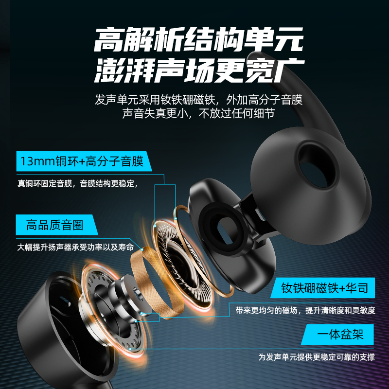 Paiwei S6 in-ear gaming headphones wired