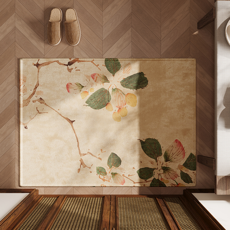 新中式地垫入户门垫玄关大门口进门脚垫国风耐脏除尘防滑室内地毯 - 图2