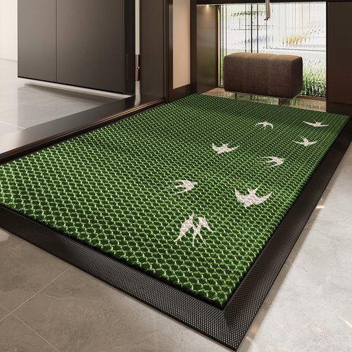 2025新款入户门地垫弹力丝玄关大门口进门脚垫子加厚防滑除尘地毯 - 图0