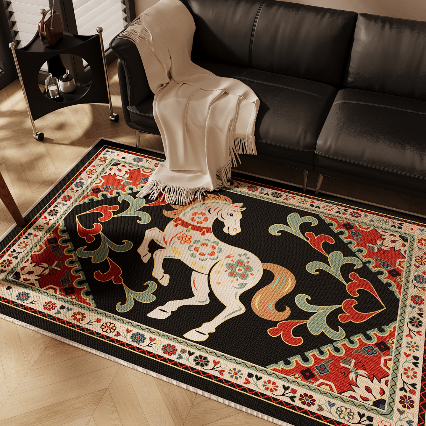 美式复古地毯客厅马年民族风家用沙发茶几地垫2026新款卧室床边毯,淘宝优惠券,粉丝福利购,淘宝优惠卷