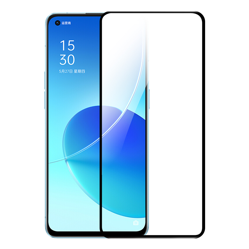 适用opporeno6钢化膜oppo reno6全屏reno6pro5g手机opporone6黑边opreno防摔opporen06por保护0pp0新款0ppo人