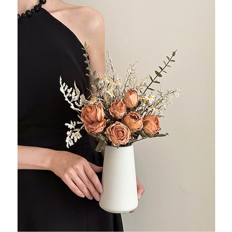 玫瑰小雏菊假花仿真花客厅摆设餐桌花装饰花束花艺摆件拍照道具,淘宝优惠券,粉丝福利购,淘宝优惠卷