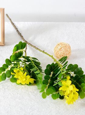 仿真槐花树枝高颜值小黄