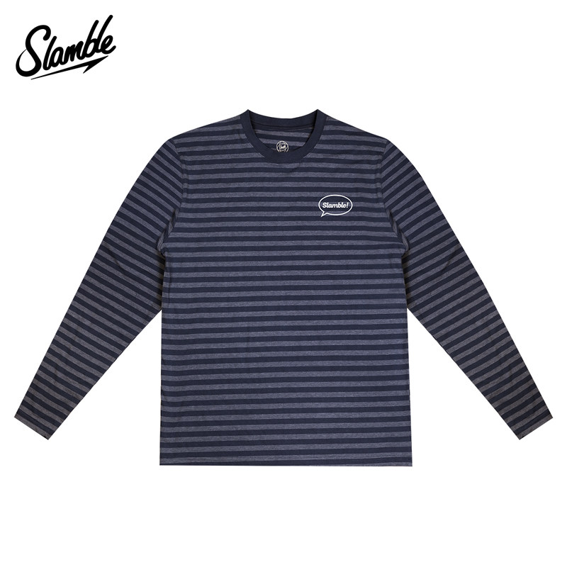 SLAMBLE条纹长袖T恤运动休闲户外舒适透气打底男女百搭宽松新款,淘宝优惠券,粉丝福利购,淘宝优惠卷