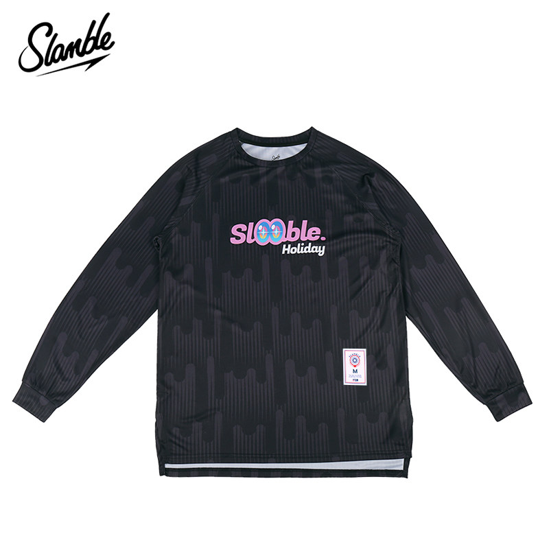 SLAMBLE秋季新款趣味印花运动长袖T恤男速干透气圆领投篮服健身潮,淘宝优惠券,粉丝福利购,淘宝优惠卷