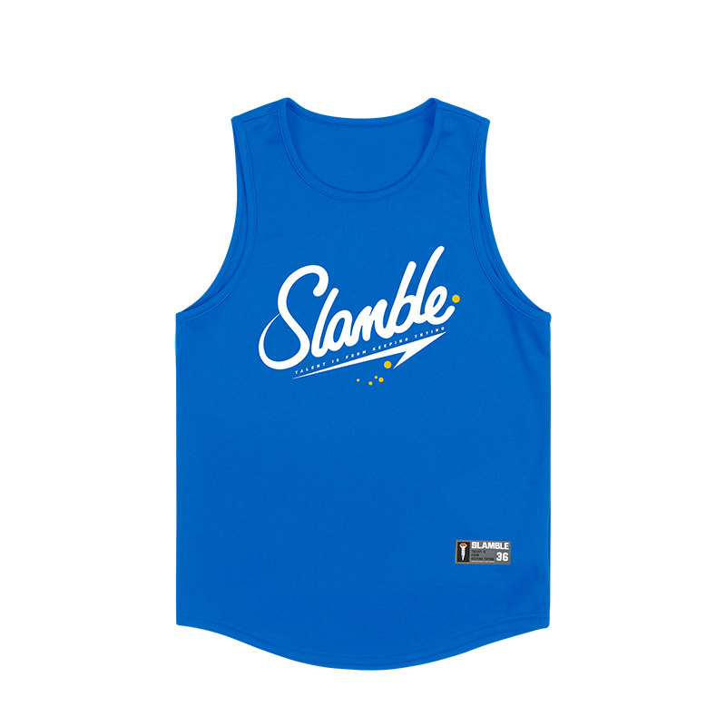 SLAMBLE儿童运动无袖背心T恤青少年休闲篮球透气上衣速干圆领夏 - 图3