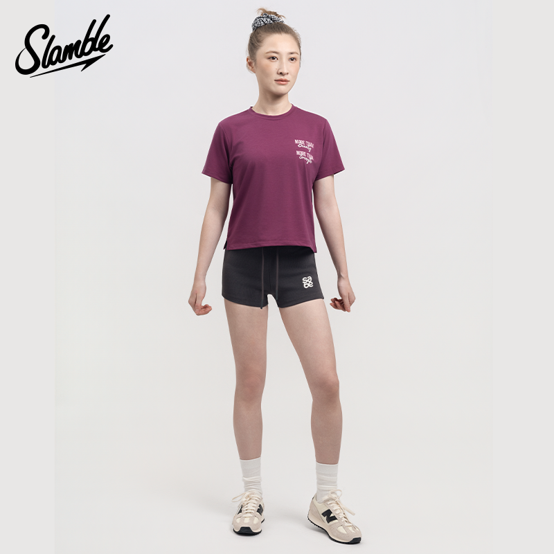 SLAMBLE女士CF健身运动短袖T恤综合训练莱赛尔短款透气速干新款,淘宝优惠券,粉丝福利购,淘宝优惠卷