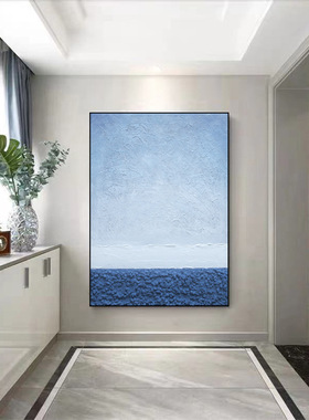 原创手绘肌理油画3d立体石头实物画软装样板房客厅玄关酒店挂画