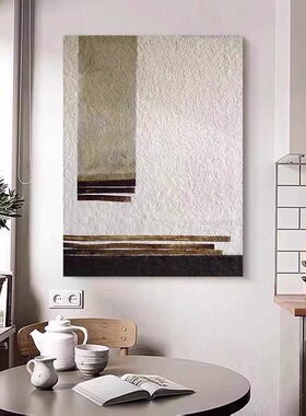 中古风手绘油画侘寂风抽象客厅装饰画玄关过道高级感立体肌理挂画