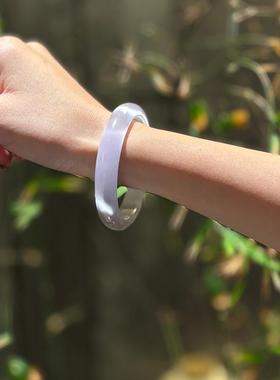 白月光紫罗兰手镯女玉髓荔枝冻高级感轻奢猫眼效应年轻款高冰紫色