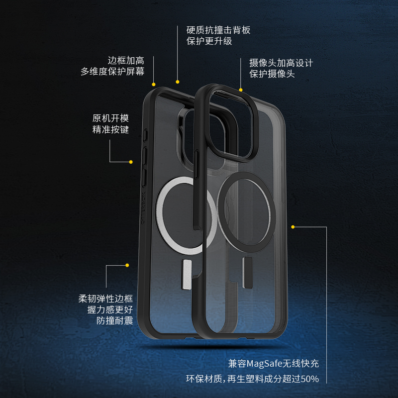 OtterBox官方正品React磁吸系列适用于iPhone16/Pro/ProMax苹果手机保护套防摔保护壳新款手机壳简约轻薄舒适 - 图0