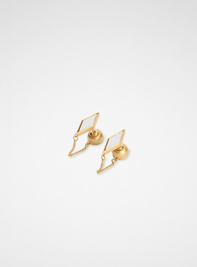 【秋冬新品】JIL SANDER新品女士手工制菱纹黄铜耳环