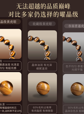 纯天然南非黄虎眼石手链情侣礼物