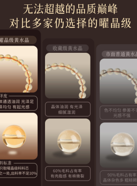 【财富之石】天然招财黄水晶手串